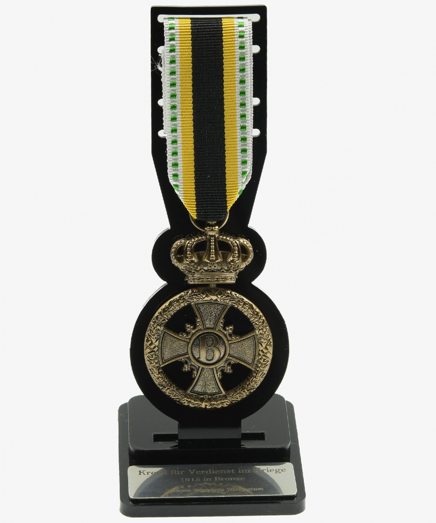 Display Stand, Saxe-Meiningen Cross for Merit in the War 1915 in Bronze